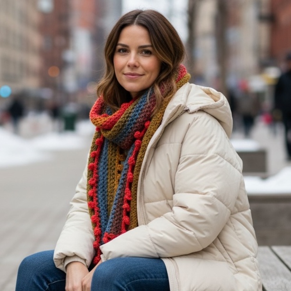 🧣🔥 Colorful Crochet Scarf – Wool Blend 🔥🧣 - Picture 2 of 10